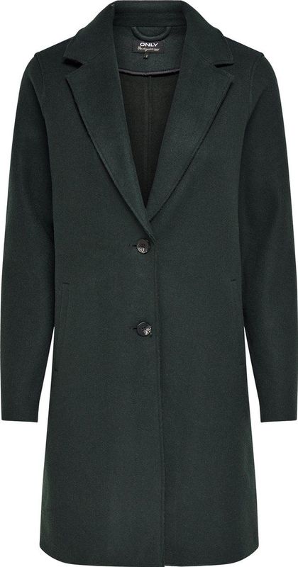 ONLY - ONLCARRIE BONDED COAT - Dames Jas - Zwart - Klassieke Jas - Knoopsluiting