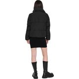 Winterjassen - Black - Gewatteerde Stof - Ritssluiting - Staande Kraag