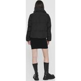 Winterjassen - Black - Gewatteerde Stof - Ritssluiting - Staande Kraag