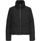 Winterjassen - Black - Gewatteerde Stof - Ritssluiting - Staande Kraag