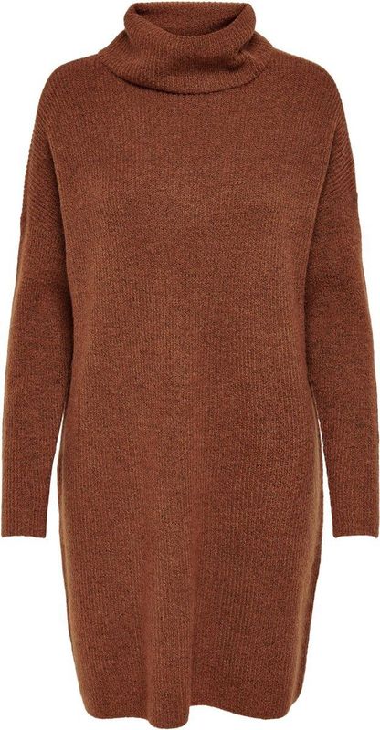 Gebreide Jurk - Waterval Hals - 3/4 Mouwen - Loose Fit