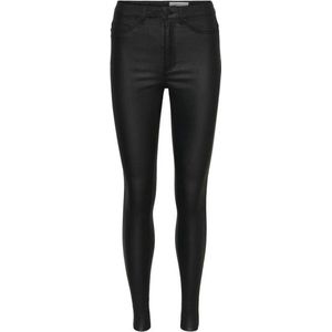 NOISY MAY Nmcallie Hw Skinny Coated Pants Damesbroek - Zwart