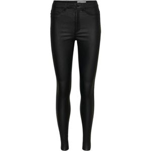 NOISY MAY Nmcallie Hw Skinny Coated Pants Damesbroek - Zwart