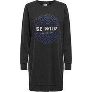 ONLY - Lucinda Life Wild Box - Jurk - Zwart - Sweatstof - Lange Mouwen