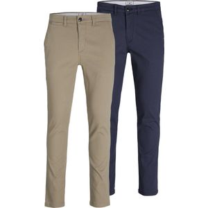 Jack & Jones - Marco Dave - Chino Broek - Blauw - 98% Katoen, 2% Elastaan
