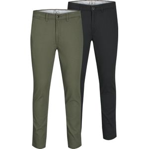 Jack & Jones Chinohose "SLIM FIT MARCO 2PCS", (Packung, 2 tlg., 2er-Pack)