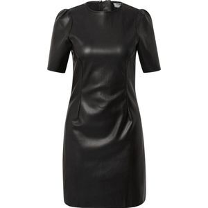 Imitatie Mini Jurk - Zwart - 100% Polyester - Volumemouwen