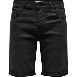 Onsply - Mid Waist Slim Fit Shorts - Licht Verwassen Dark Denim Look