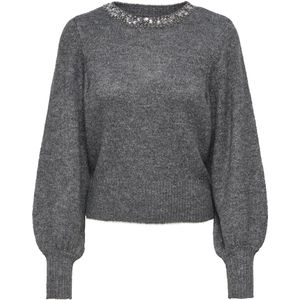 Only - ELSA - Gebreide Pullover - Mêlee - Met Siersteentjes
