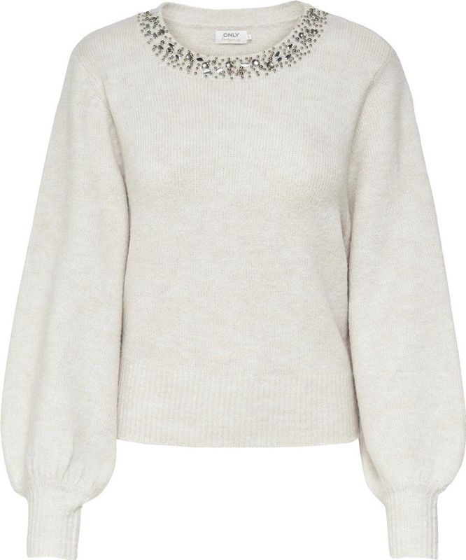 Only Trui Onlelsa Pullover Knt Noos 15210667 Pumic Stone/white Dames