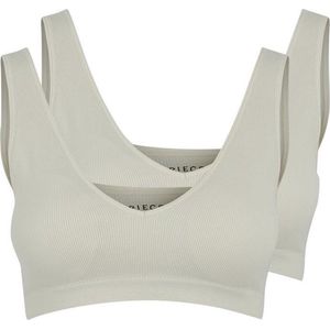 Pieces - 2-Pack - Bralette - Creme - Voorgevormd met Uitneembare Vulling