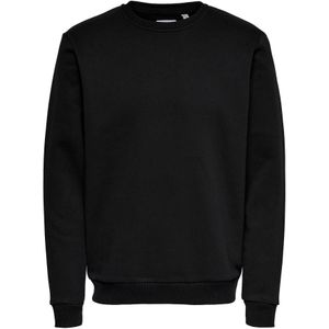 Sweater met ronde hals Ceres life ONLY & SONS. Katoen materiaal. Maten L. Zwart kleur