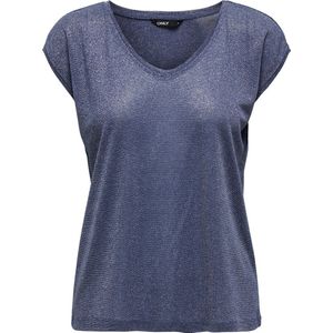 Only Onlsilvery s s v Neck Lurex t-Shirt Jrs Noos Dames t-Shirt