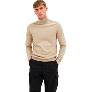 Selected Homme Heren trui SLHBERG ROLL NECK regular fit Beige XL Volwassenen