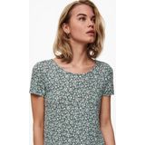 Only - ONLBERA BACK LACE UP DRESS - Jurk - Balsam Green met Witte Bloem - Jersey