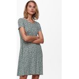 Only - ONLBERA BACK LACE UP DRESS - Jurk - Balsam Green met Witte Bloem - Jersey