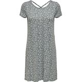 Only - ONLBERA BACK LACE UP DRESS - Jurk - Balsam Green met Witte Bloem - Jersey