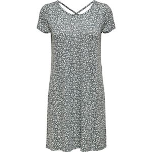 Only - ONLBERA BACK LACE UP DRESS - Jurk - Balsam Green met Witte Bloem - Jersey