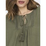 Onlvinnie - Korte Jurk - Tuniek - Katoen - O-hals, 3/4 Mouwen, Kanten Detail