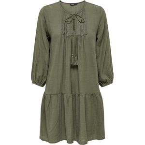 Onlvinnie - Korte Jurk - Tuniek - Katoen - O-hals, 3/4 Mouwen, Kanten Detail