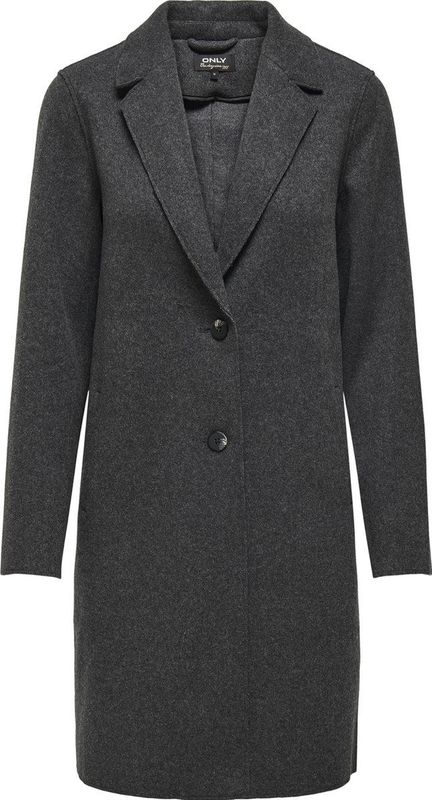 Only - ONLCARRIE BONDED COAT - Lange Jas - Donkergrijs Melange