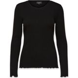 Selected Femme Anna Ls Crew Neck Tee Tops T-shirts - Zwart