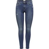 ONLY - OnLWAUW - Jeans - Blauw - Middelhoge Taille - Skinny Fit