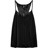 Vero Moda - Vmana Ga Curve - Mouwloos T-shirt - Zwart - Kanten Details