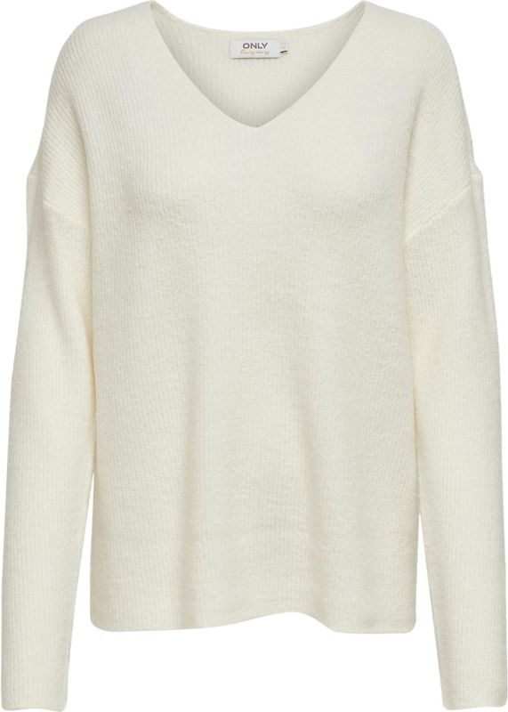 Only Trui Onlcamilla V-neck Pullover Knt 15204588 Birch/melange Dames