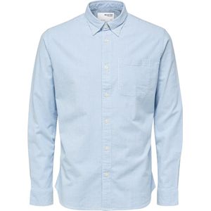 Selected Homme - Overhemd - Blauw - Katoen - Button-Down Kraag