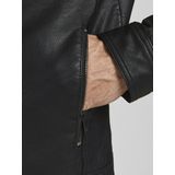 Synthetisch Leren Jas - Zwart - 100% Polyester - Waterafstotend