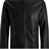 Synthetisch Leren Jas - Zwart - 100% Polyester - Waterafstotend