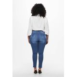 ONLY CARMAKOMA - Skinny Jeans - Blauw - Katoen - Gulp met Knopen