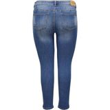 ONLY CARMAKOMA - Skinny Jeans - Blauw - Katoen - Gulp met Knopen