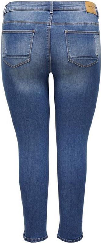 ONLY CARMAKOMA - Skinny Jeans - Blauw - Katoen - Gulp met Knopen