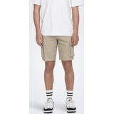 ONLY & SONS - Onscam Stage Cargo Shorts - Chincilla - Katoen
