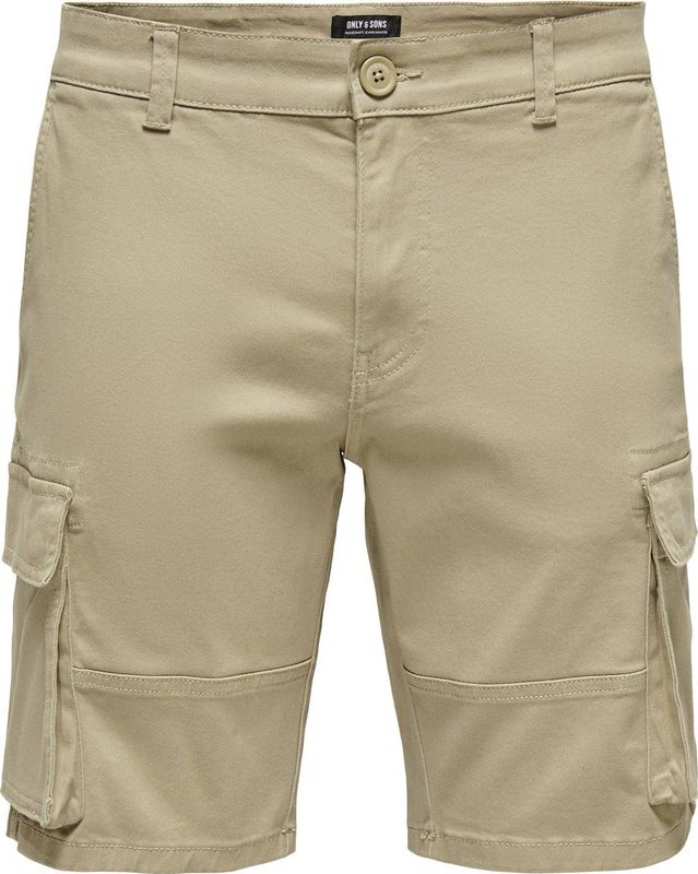 ONLY & SONS - Onscam Stage Cargo Shorts - Chincilla - Katoen