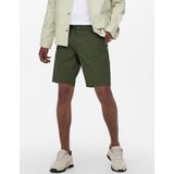 Onscam - Regular Fit Shorts - Zwart - Katoen - Riemlussen