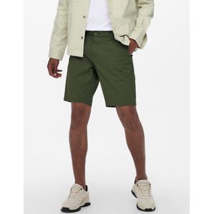 Onscam - Regular Fit Shorts - Zwart - Katoen - Riemlussen