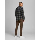 JACK & JONES ESSENTIALS Geruit Slim Fit Overhemd JJEGINGHAM Dusty Olive