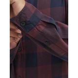 Overhemd - Geruit - Bordeaux/Navy - 100% Katoen - Lange Mouwen