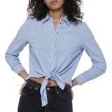 Overhemd - Geknoopt Detail - Regular Fit - Lange Mouwen - Knoopsluiting