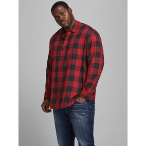 JACK & JONES Jjegingham Twill Shirt L/S Ps Noos heren Overhemd, brick red, 3XL grote maten