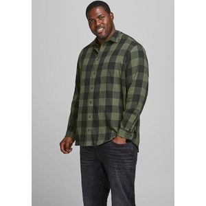 JACK & JONES Jjegingham Twill Shirt L/S Ps Noos heren Overhemd, Dusty Olive, 6XL grote maten