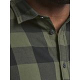 JACK & JONES - JJEGINGHAM - Casual Overhemd - Olijfgroen - Katoen