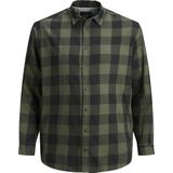 JACK & JONES - JJEGINGHAM - Casual Overhemd - Olijfgroen - Katoen