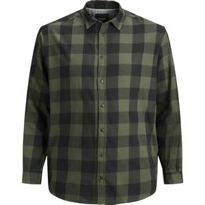 JACK & JONES - JJEGINGHAM - Casual Overhemd - Olijfgroen - Katoen
