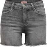 Only - Onlblush Mid Sk Dnm Shorts - Grey Denim - 92% Katoen