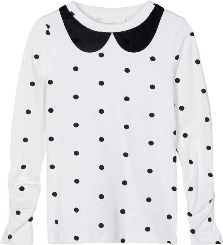 NAME IT - MINI NMFSOPAMM LS SLIM TOP - T-shirt - Stippenprint - Organisch Katoen