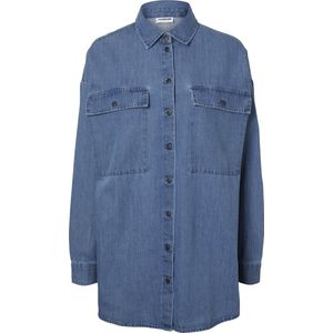 Noisy May - NMFLANNY L/S Long Shacket - Dames Jack - Polyester - Lange Mouw